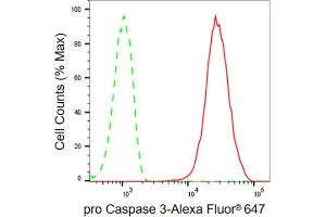 Flow cytometric analysis of pro Caspase 3 expression in HT- cells using pro Caspase 3 antibody (ABIN7799900), 1:2,000). (Recombinant Pro Caspase 3 anticorps)