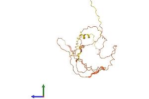 AlphaFold protein structure predicition of Human Recombinant ESRG Protein, UniprotID Q1W209