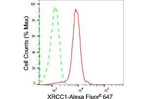 Flow cytometric analysis of XRCC1 expression in HepG2 cells using XRCC1 antibody (ABIN7800874), 1:2,000). (Recombinant XRCC1 anticorps)