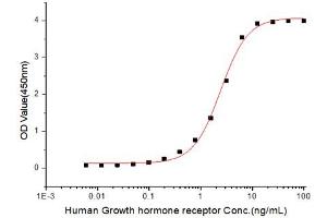 Activity Assay (AcA) image for Growth Hormone Receptor (GHR) (AA 27-264) (Active) protein (His-Fc tag) (ABIN7607307)