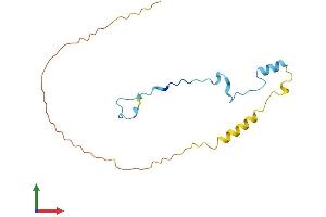 AlphaFold protein structure predicition of Mouse Recombinant Snrnp27 Protein, UniprotID Q8K194