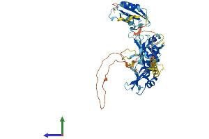 AlphaFold protein structure predicition of Mouse Recombinant Rbm45 Protein, UniprotID Q8BHN5