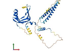 AlphaFold protein structure predicition of Mouse Recombinant Taf7 Protein, UniprotID Q9R1C0