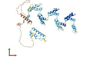 AlphaFold protein structure predicition of Human Recombinant ZNF730 Protein, UniprotID Q6ZMV8
