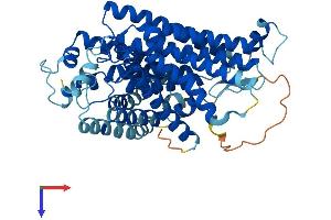 AlphaFold protein structure predicition of Human Recombinant PIGW Protein, UniprotID Q7Z7B1