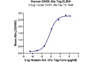 Immobilized Human GAS6, His Tag at 5 μg/mL (100 μL/well) on the plate.