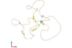 AlphaFold protein structure predicition of Human Recombinant FAM53A Protein, UniprotID Q6NSI3