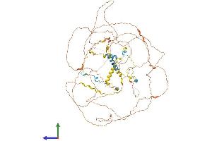AlphaFold protein structure predicition of Human Recombinant MAP6 Protein, UniprotID Q96JE9