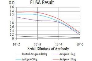 Black line: Control Antigen (100 ng);Purple line: Antigen (10ng); Blue line: Antigen (50 ng); Red line:Antigen (100 ng)