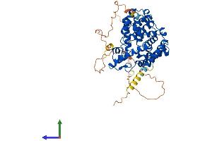 AlphaFold protein structure predicition of Human Recombinant PDE7A Protein, UniprotID Q13946
