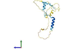 AlphaFold protein structure predicition of Human Recombinant PPP1R1A Protein, UniprotID Q13522