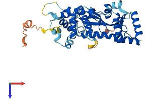 AlphaFold protein structure predicition of Mouse Recombinant Harbi1 Protein, UniprotID Q8BR93