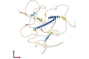AlphaFold protein structure predicition of Human Recombinant TCF3 Protein, UniprotID P15923