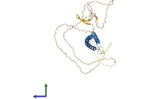 AlphaFold protein structure predicition of Human Recombinant USF2 Protein, UniprotID Q15853