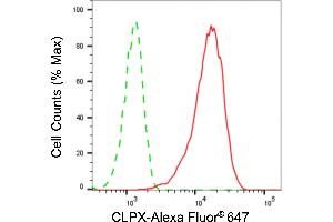 Flow cytometric analysis of CLPX expression in HepG2 cells using CLPX antibody (ABIN7798101), 1:2,000). (Recombinant CLPX anticorps)