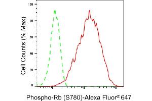 Flow cytometric analysis of Phospho-Rb (S780) expression in HAP-1 cells using Phospho-Rb (S780) antibody (ABIN7800187), 1:2,000). (Recombinant Retinoblastoma Protein (Rb) anticorps  (pSer780))