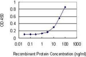 Detection limit for recombinant GST tagged TNNI3 is 1 ng/ml as a capture antibody.