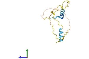 AlphaFold protein structure predicition of Mouse Recombinant Hcfc1r1 Protein, UniprotID Q9CYQ5