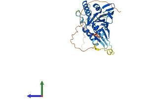 AlphaFold protein structure predicition of Mouse Recombinant Medag Protein, UniprotID Q14BA6