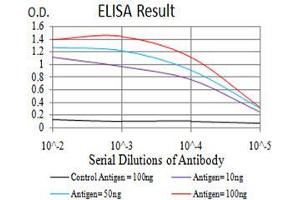 Black line: Control Antigen (100 ng), Purple line: Antigen(10 ng), Blue line: Antigen (50 ng), Red line: Antigen (100 ng),