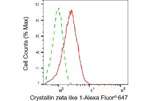 Flow cytometric analysis of Crystallin zeta like 1 expression in HeLa cells using Crystallin zeta like 1 antibody (ABIN7798170), 1:1,000). (CRYZL1 anticorps)