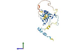 AlphaFold protein structure predicition of Human Recombinant MVB12A Protein, UniprotID Q96EY5