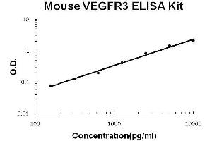 Mouse VEGFR3/FLT4 PicoKine ELISA Kit standard curve (FLT4 Kit ELISA)