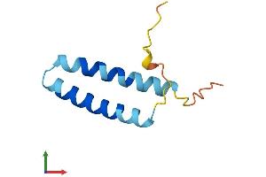 AlphaFold protein structure predicition of Human Recombinant SS18L2 Protein, UniprotID Q9UHA2