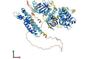 AlphaFold protein structure predicition of Human Recombinant ABR Protein, UniprotID Q12979
