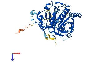 AlphaFold protein structure predicition of Human Recombinant GDPGP1 Protein, UniprotID Q6ZNW5