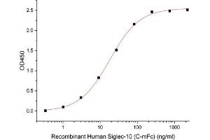ELISA image for Sialic Acid Binding Ig-Like Lectin 10 (SIGLEC10) (Active) protein (mFc Tag) (ABIN7319820)