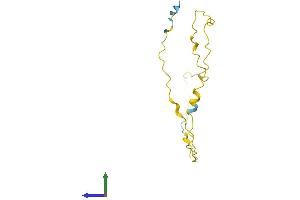 AlphaFold protein structure predicition of Human Recombinant VCX2 Protein, UniprotID Q9H322