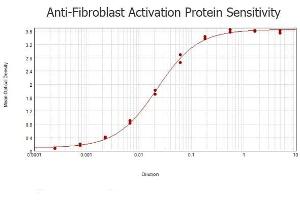 ELISA results of purified Rabbit anti-Fibroblast Activation Protein (FAP) Antibody tested against BSA-conjugated peptide of immunizing peptide. (FAP anticorps  (Internal Region))