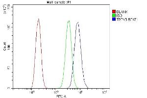 Flow Cytometry analysis of A431 cells using anti-TRPV3 antibody (ABIN7601087).