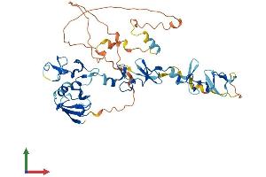 AlphaFold protein structure predicition of Mouse Recombinant Pdlim7 Protein, UniprotID Q3TJD7