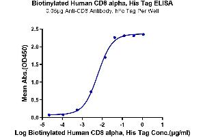Immobilized Anti-CD8 Antibody, hFc Tag at 0. (CD8 alpha Protein (AA 22-182) (His-Avi Tag,Biotin))