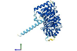 AlphaFold protein structure predicition of Human Recombinant LRRC14B Protein, UniprotID A6NHZ5