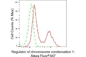 Flow cytometric analysis of Regulator of chromosome condensation 1 expression in HepG2 cells using Regulator of chromosome condensation 1 antibody (ABIN7800163), 1:2,000). (Recombinant RCC1 anticorps)