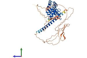 AlphaFold protein structure predicition of Human Recombinant GABPB2 Protein, UniprotID Q8TAK5