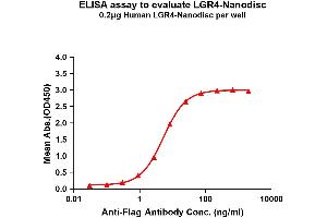 Elisa plates were pre-coated with Flag Tag -Nanodisc (0.