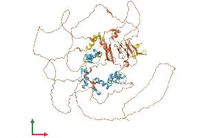 AlphaFold protein structure predicition of Human Recombinant PRDM4 Protein, UniprotID Q9UKN5