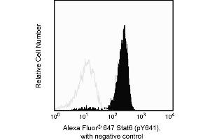 Flow Cytometry (FACS) image for anti-Signal Transducer and Activator of Transcription 6, Interleukin-4 Induced (STAT6) (pTyr641) antibody (Alexa Fluor 647) (ABIN1177230) (STAT6 anticorps  (pTyr641) (Alexa Fluor 647))