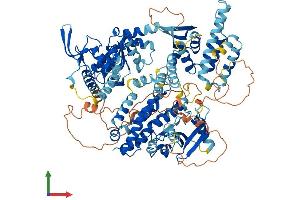 AlphaFold protein structure predicition of Mouse Recombinant Rapgef3 Protein, UniprotID Q8VCC8