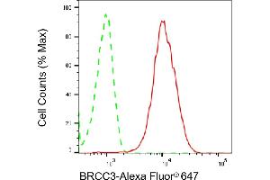 Flow cytometric analysis of BRCC3 expression in HepG2 cells using BRCC3 antibody (ABIN7797788), 1:2,000). (Recombinant BRCC3 anticorps)