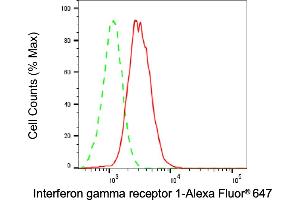 Flow cytometric analysis of Interferon gamma receptor 1 expression in C2C12 cells using Interferon gamma receptor 1 antibody (ABIN7799082), 1:1,000). (Recombinant IFNGR1 anticorps)