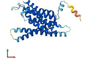 AlphaFold protein structure predicition of Human Recombinant APH1B Protein, UniprotID Q8WW43
