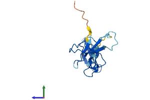AlphaFold protein structure predicition of Mouse Recombinant Polr2i Protein, UniprotID P60898