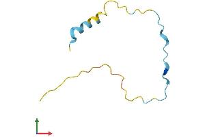 AlphaFold protein structure predicition of Human Recombinant C16orf74 Protein, UniprotID Q96GX8