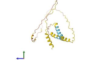 AlphaFold protein structure predicition of Human Recombinant EID1 Protein, UniprotID Q9Y6B2
