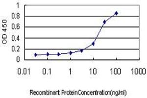 Detection limit for recombinant GST tagged FLJ20643 is approximately 1ng/ml as a capture antibody. (PIH1D1 anticorps  (AA 1-290))